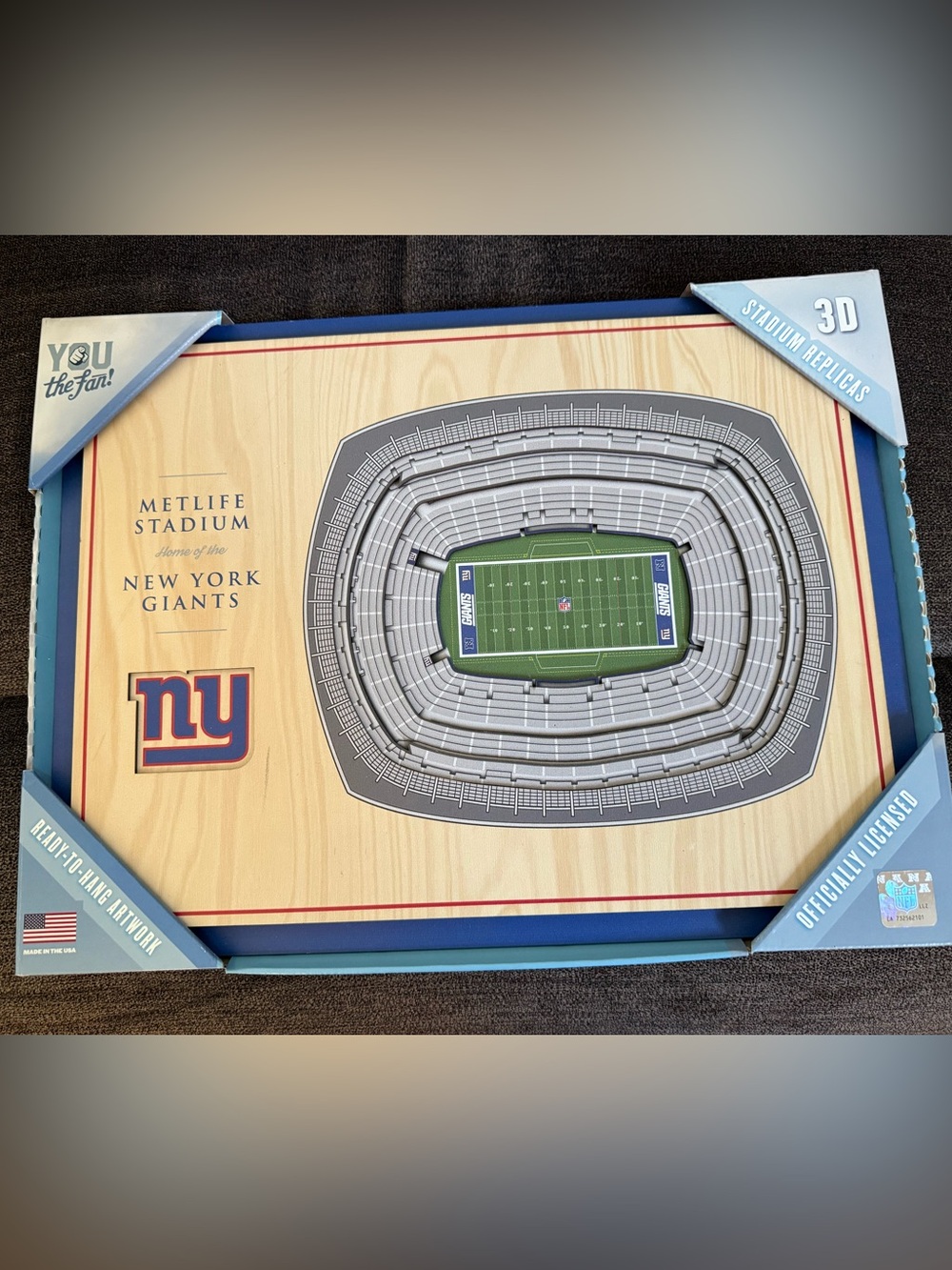 New York Giants MetLife Stadium 3D Replica Wall Art - Blue